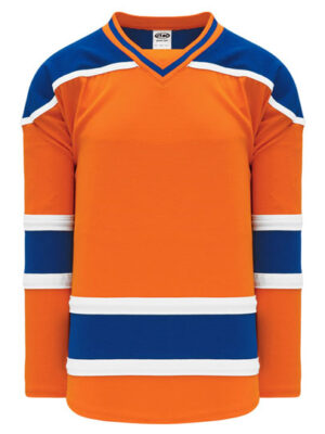 Shop new & classic Pro-Style Select hockey jerseys. Keep cool & dry while you're on the ice. Machine washable & easy to maintain. Because you looked at the Pro-Style Select hockey jerseys, be sure to check out our other sublimated and pro-team designs! Find other jerseys similar to 2015 Edmonton Alternate Orange here.