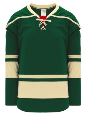 Shop new & classic Pro-Style Select hockey jerseys. Keep cool & dry while you're on the ice. Machine washable & easy to maintain. Because you looked at the Pro-Style Select hockey jerseys, be sure to check out our other sublimated and pro-team designs! Find other jerseys similar to 2009 Minnesota Alternate Dark Green here.