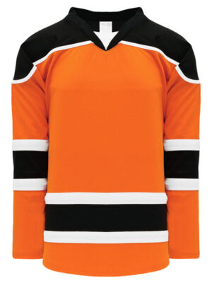 Shop new & classic Pro-Style Select hockey jerseys. Keep cool & dry while you're on the ice. Machine washable & easy to maintain. Because you looked at the Pro-Style Select hockey jerseys, be sure to check out our other sublimated and pro-team designs! Find other Orange jerseys here.