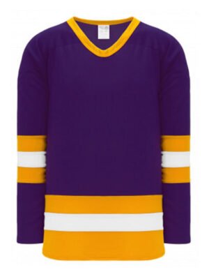 Shop new & classic Pro-Style Select hockey jerseys. Keep cool & dry while you're on the ice. Machine washable & easy to maintain. Because you looked at the Pro-Style Select hockey jerseys, be sure to check out our other sublimated and pro-team designs! Find other jerseys similar to League Style Purple Gold here.